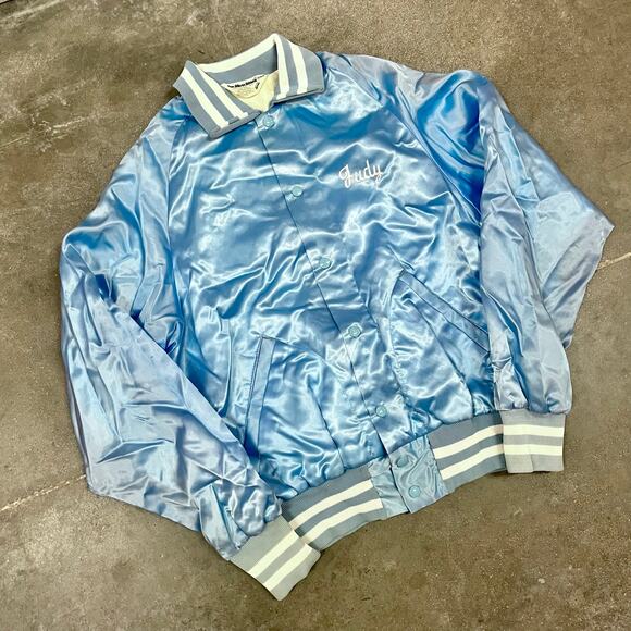 Vintage 80's Big River Cattle Co Stockyards Fort Worth Texas Bomber Jacket M - Picture 7 of 7